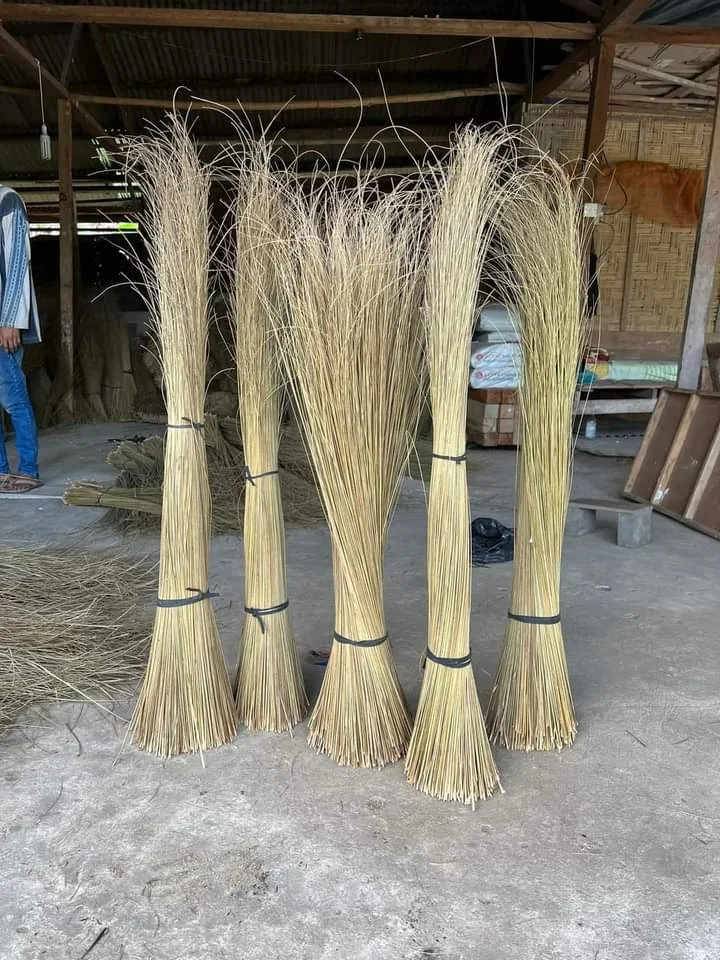 Palm broom sticks (lidi sawit) in bundles, Indonesia